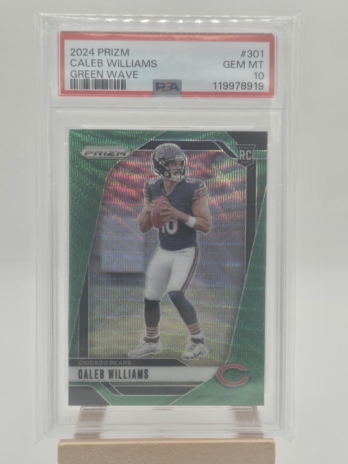 Caleb Williams Panini Prizm #301 Green Wave