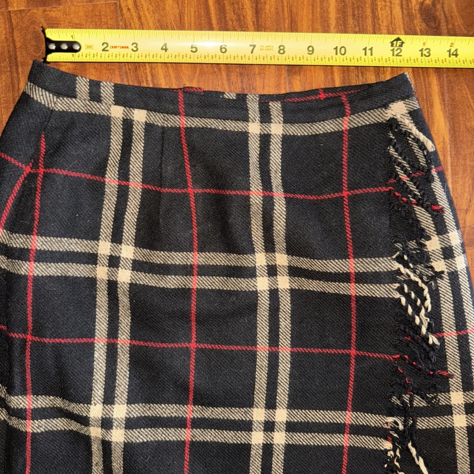 Falda Clásica a Cuadros Vintage Kasper Mezcla Lana Negra Roja Beige Pendleton Talla 4P Foto 4 de 4