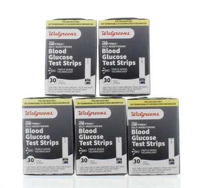 Walgreens True Metrix Glucose Test Strips 150ct - 5 Boxes Of 30 FREE SHIPPING