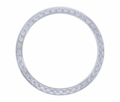 GEFERTIGTE DIAMANT LÜNETTE FÜR 34 MM ROLEX DATE 1500,1501,1505 15000,15037,15200 WEISS