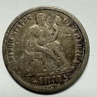 1873 Seated Liberty Silver Dime (Arrows) 10c US Coin