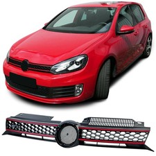 Waben Kühlergrill Frontgrill Schwarz Glanz für VW Golf 6 auch GTI GTD 2008-2013