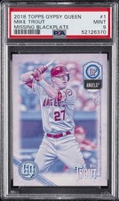 2018 TOPPS GYPSY QUEEN MISSING BLACKPLATE #1 MIKE TROUT PSA 9