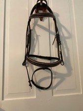Black Dressage Flash Bridle with Sparkle PINK padding - Horse- Bridle Only -4501