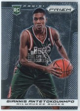 Giannis Antetokounmpo 2013-14 Panini Prizm Rookie Card #290 (Scratches). rookie card picture