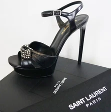 🆕️ SAINT LAURENT "BIANCA" PLATFORM High STILETTO Sandals Shoes EUR-40.5 US-10.5