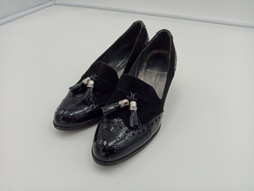 RUSSELL & BROMLEY STUART WEITZMAN Black Patent Loafers Shoes Size UK 3.5 - Foto 1 di 10