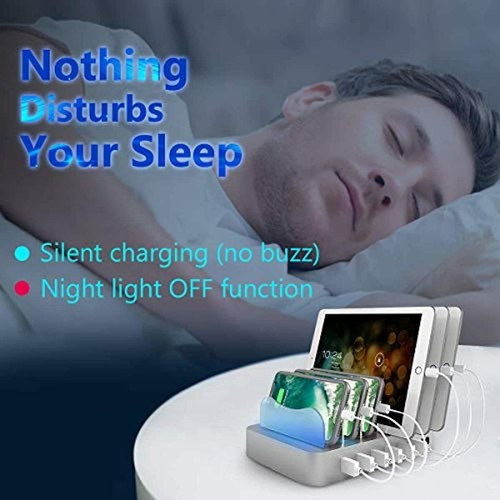 USB Charging Station Dock, 6-Port Charging Stand Organizer with 6 Short Charging - Picture 5 of 7