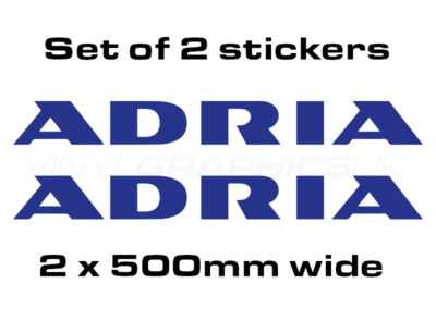 ADRIA Wohnwagen/Wohnmobil Aufkleber-PAAR-Aufkleber-Decal-VERSANDKOSTENFREI UK