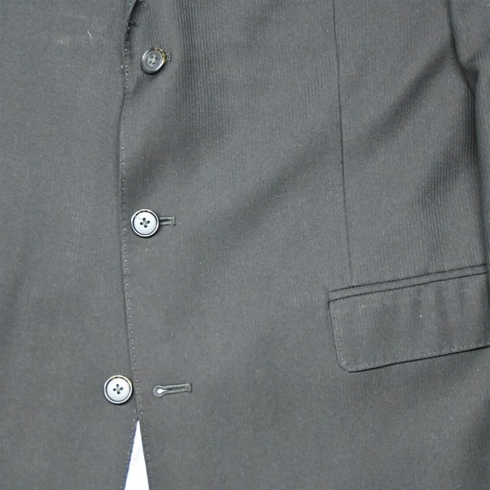 Sean John 44L 38x30Black Stripe Enterprise Mens Sport Coat Jacket Pants Suit - Image 3 of 4