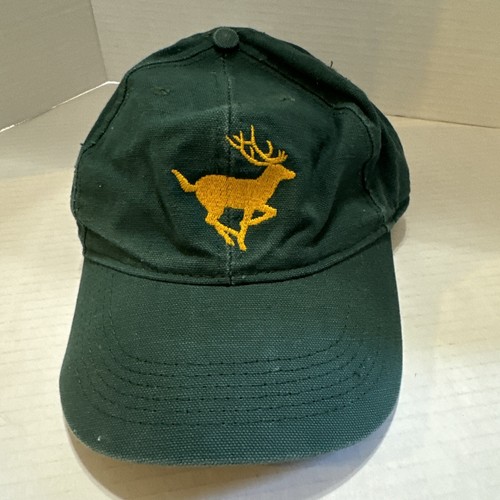 Embroidery Deer Hat Cap Green & Gold Deer Strapback Adjustable Blackbird Creek