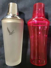 (2) 20oz  COCKTAIL SHAKERS- 1-HEAVY DUTY GLASS & 1- PLASTIC 