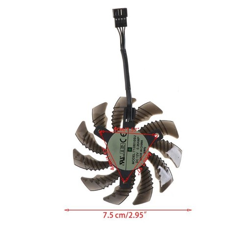 1/3PCS 75mm T128010SU 4Pin Cooler Fan for Gigabyte AORUS GTX 1060 1070 1080 Card - Picture 8 of 9