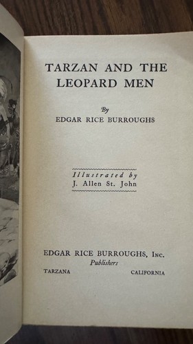 Tarzan and the Leopard Men by Edgar Rice Boroughs 1935 STATED 1st Edition NO DJ - Picture 3 of 9