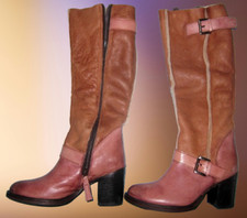 Bottes cuir marron cognac