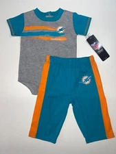 Miami Dolphins 2pc Creeper & Pant Set Little Rushers Infant Baby