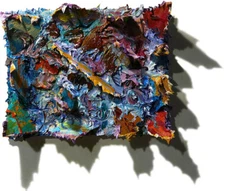 ORIGINAL MODERN OIL█PAINTING VINTAGE SEASCAPE█ART SIGNED ABSTRACT OCEAN█WATER A