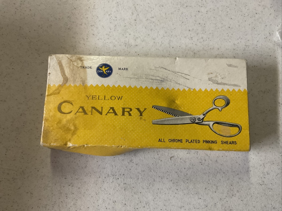 その他 yellow Shred VIntage Yellow Canary Pinking Shears Size 7 with Box All Chrome