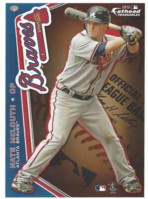 NATE McLOUTH FATHEAD TRADEABLES ATLANTA BRAVES LOGO REMOVABLE DECAL 2010 #20