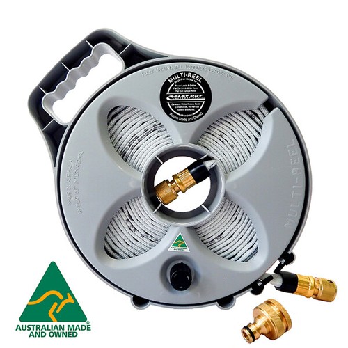 10m Lay Flat Out Caravan Drinking Water Hose, Reel & Brass Fittings