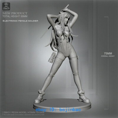1/24 Scale 75mm GANTZ Shimohira reika Unpainted Resin Model Kits Unassembled New