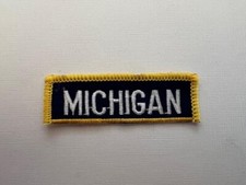 NCAA Michigan Wolverines Iron-On TEXT Patch.MINT.Same day Ship. MAIZE/BLUE