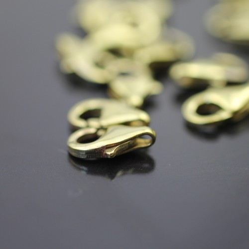 10 Schmuck Karabiner 12 mm Roh Messing, DIY Schmuck basteln, Schmuck Zubehör - Picture 5 of 5