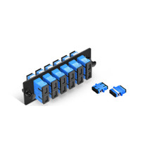 Fiber Adapter Panel with 6 SC Duplex OS2 Single Mode Adapters Blue - 154670