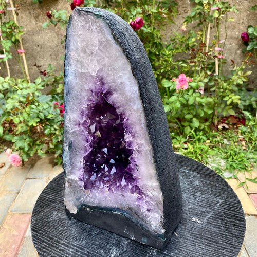 27.88LB Natural Amethyst Geode Quartz Crystal Cluster Cathedral Energy healing - 第 8/11 張圖片