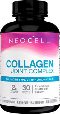 NeoCell Collagen Joint Complex 120 Capsules, Type 2 Hyaluronic Acid Joint Health