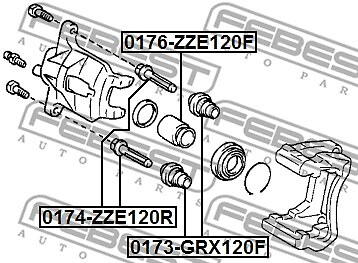 0173-GRX120F FEBEST Bellow, brake caliper guide for ,LEXUS,TOYOTA,TOYOTA (FAW),T