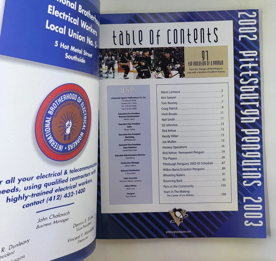 Anuario Mario Lemieux 2002-2003 Pittsburgh Penguins Foto 3 de 4