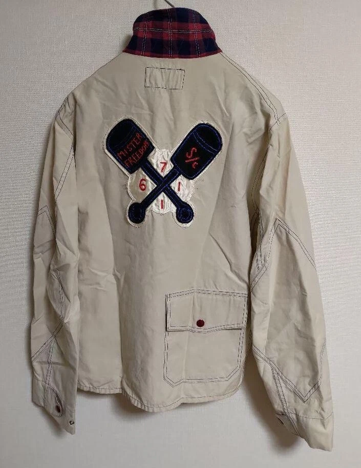 OFF WHITE Giacca MISTER FREEDOM X canna da zucchero MFSC Drizzler taglia 38 bianco sporco vintage Giappone
