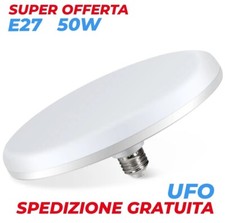 LAMPADA LAMPADINA UFO A LED CIRCOLARE SOFFITTO 50W LUCE FREDDA 6500 K E 27 PROMO
