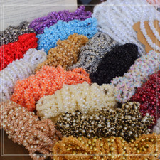 3 Meter Faux Pearl Trimming Skinny Bead Ribbon for Jewellery Making Necklace DIY