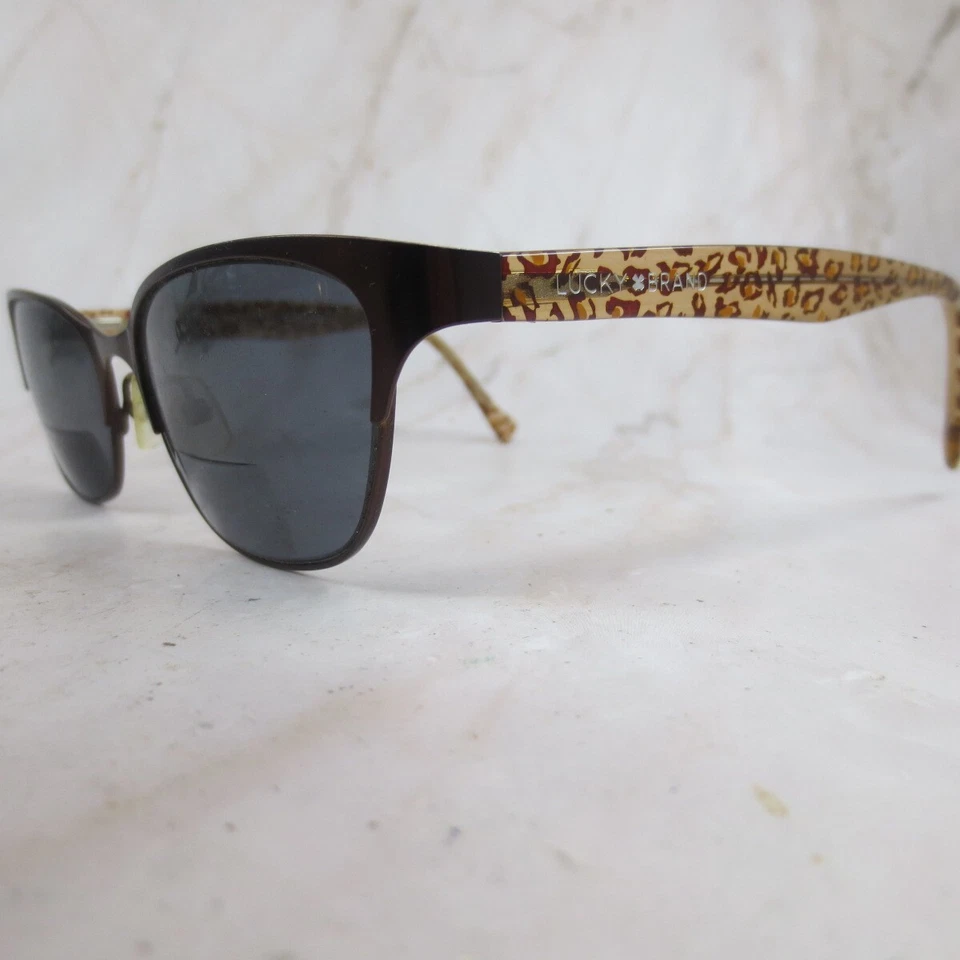 Lucky Brand L505 Sunglasses Frame Women's Dark Brown Half Rim Cat Eye 52-17-140 - Image 2 of 4