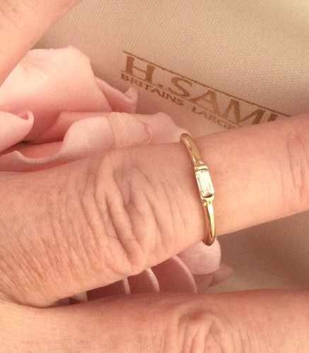Vintage Jewellery Gold Ring White Sapphire Antique Deco Jewelry size small K - Picture 4 of 7