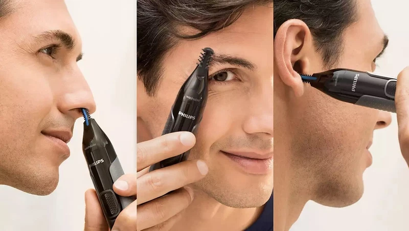 Philips Nose Trimmer Rasoio Rifinitore per Peli Naso Orecchie Sopracciglia NUOVO, fotografia 7 di 9