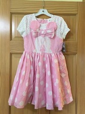 NWT DISNEY STORE Minnie Mouse DRESS girls Pink Dots Bow 4,5/6,7/8