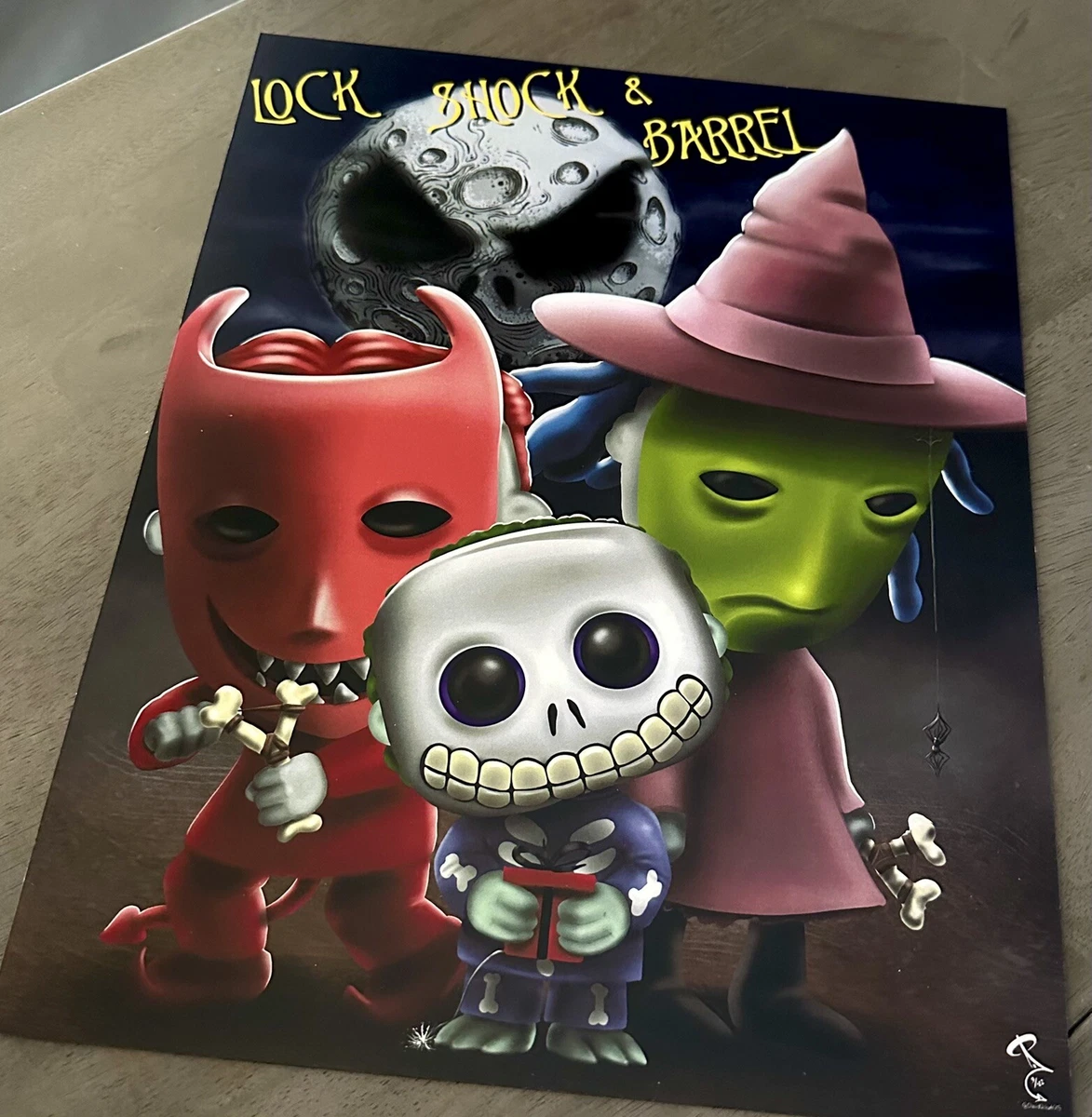 saltet tøjlerne Decode Lock, Shock And Barrel Nightmare Before Christmas funko Style print | eBay