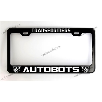 TRANSFORMERS AUTOBOTS Black Powder Coated Metal License Plate Frame