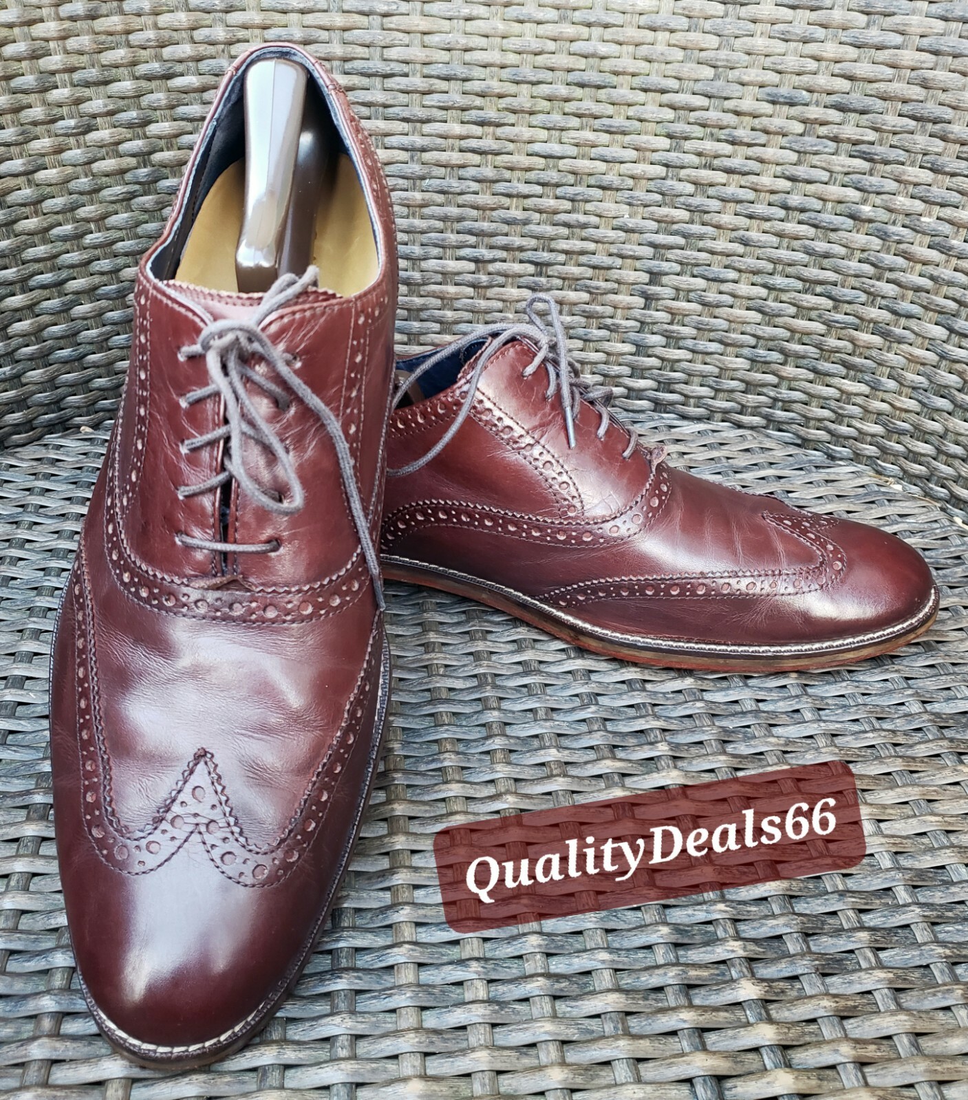 Brown Wingtip Oxford Dress Shoes 