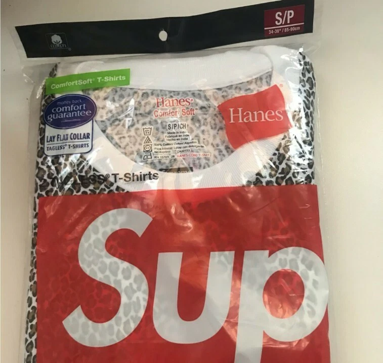 Lot de 2 t shirts léopard SS19 Supreme Hanes taille S petit neufs et jamais ouverts