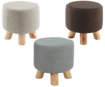 Pouf Puff Fußhocker Rund Sitz Hocker Polsterhocker Sitzhocker Badhocker