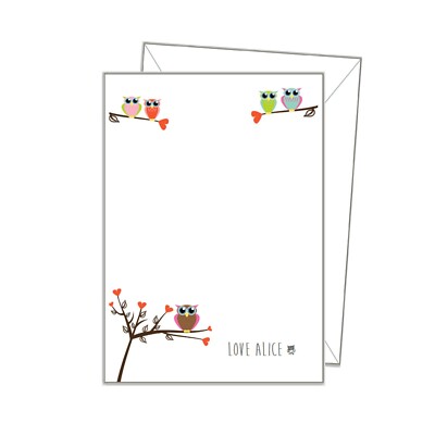 Personalisierte EULEN NOTIZBLÄTTER, blanko / liniert, A4 A5 oder A6, Schreibpapier Brief sn01