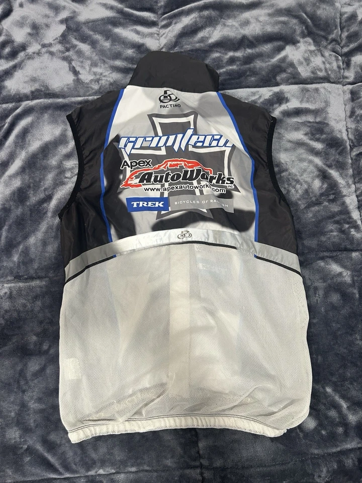 Camiseta de ciclismo Pactimo para hombre cremallera completa talla mediana negra/azul/blanca/gris Foto 2 de 3