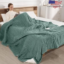 King Size Electric Blanket Dual Zone Heating Machine Washable Soft Cozy Warmth