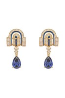 Latelita Art Deco Tropfenohrringe Saphir Gold 925 Sterling Silber