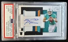 2020 Panini One Tua Tagovailoa Dual Patch Rookie RC Auto #/99 Dolphins PSA 9 10