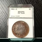 1883-O Morgan Silver Dollar $1 PCI MS62PQ Business Strike KM#110 Toned